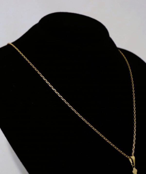 Corrente cadeadinho de 65 cm e 2,2 mm com cruz banhada a ouro 18k - Image 2