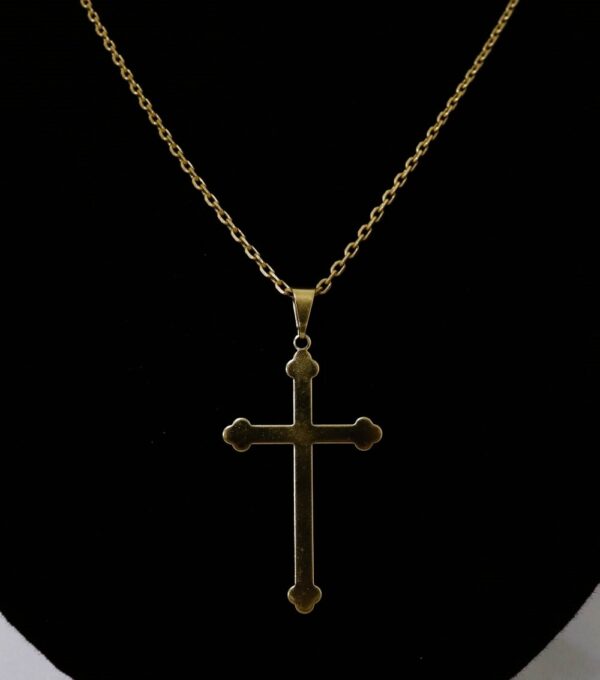 Corrente cadeadinho de 65 cm e 2,2 mm com cruz banhada a ouro 18k - Image 3
