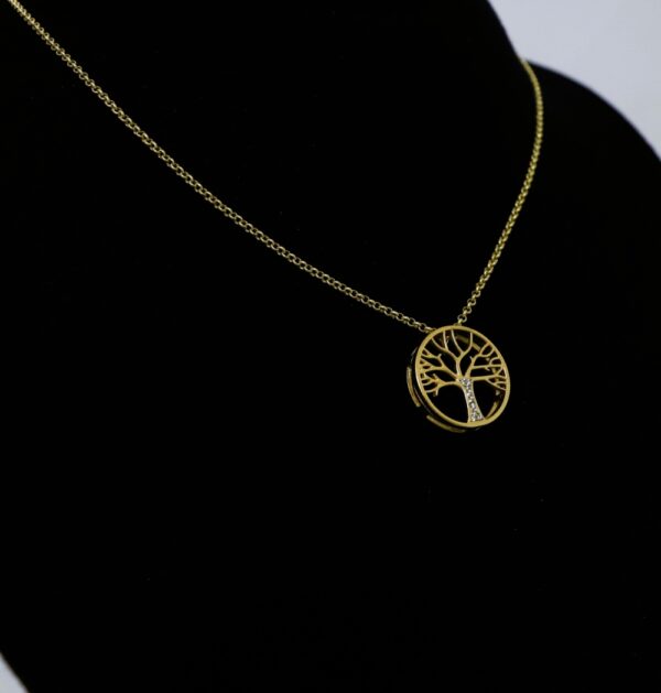 Corrente Elo Português com Pingente Árvore da vida banhado a ouro 18k - Image 3