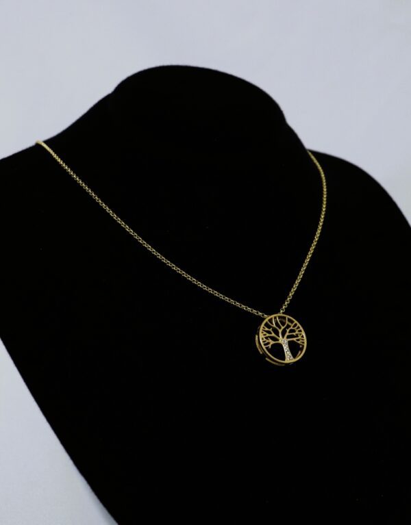 Corrente Elo Português com Pingente Árvore da vida banhado a ouro 18k - Image 5