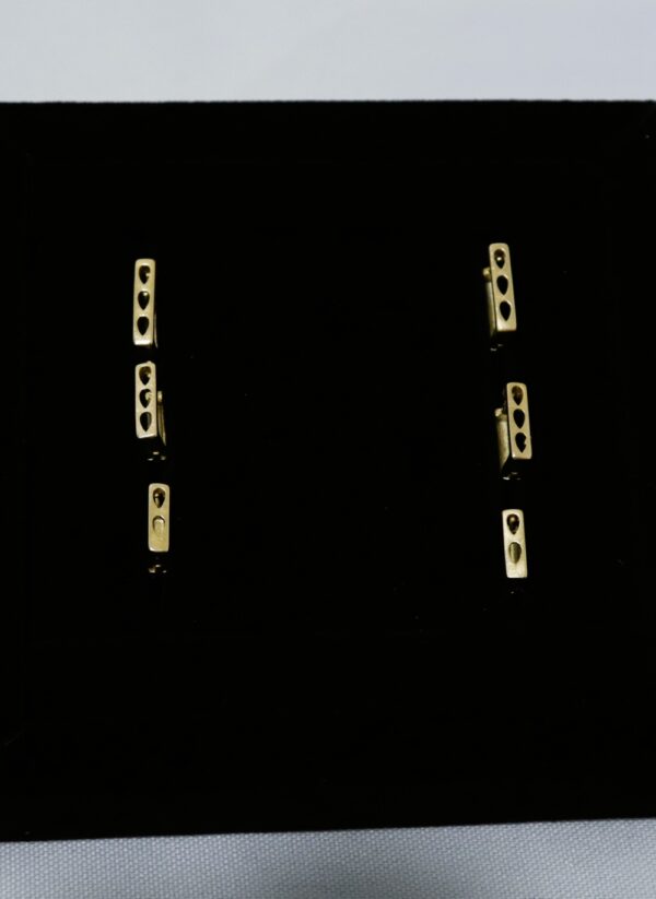 Brinco Trio Argola Retangular Banhada ouro18k com antialérgico