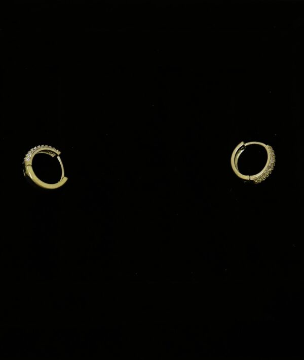 Brinco de Argola Cravejada banhada a ouro 18k com antialergico